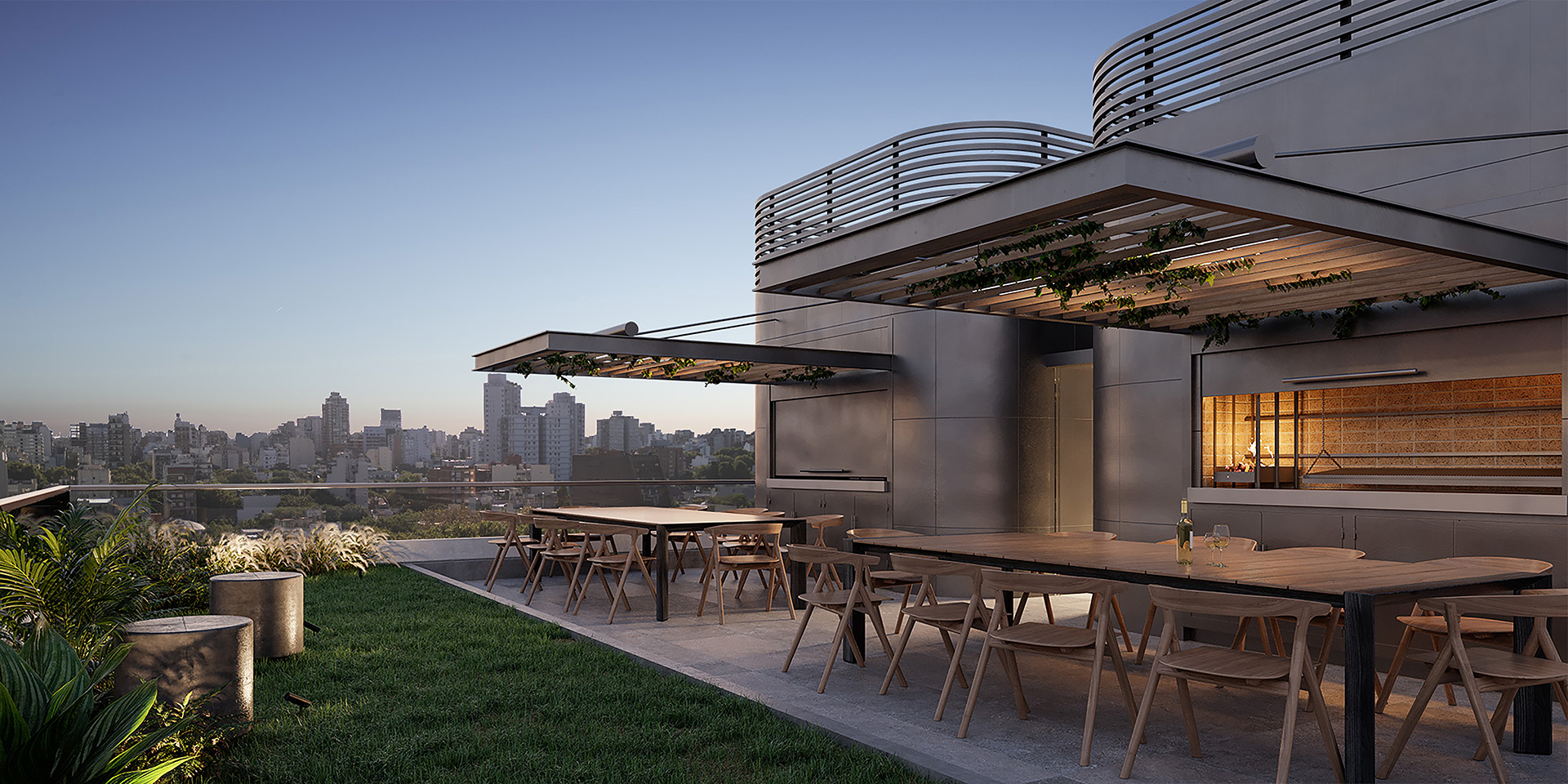 Parrilla en terraza
